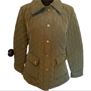 Colebrook Classics Quilted Army Green Jacket Size Small Women's